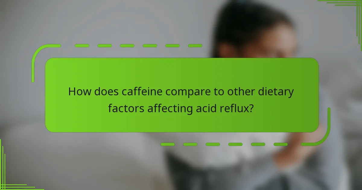How does caffeine compare to other dietary factors affecting acid reflux?